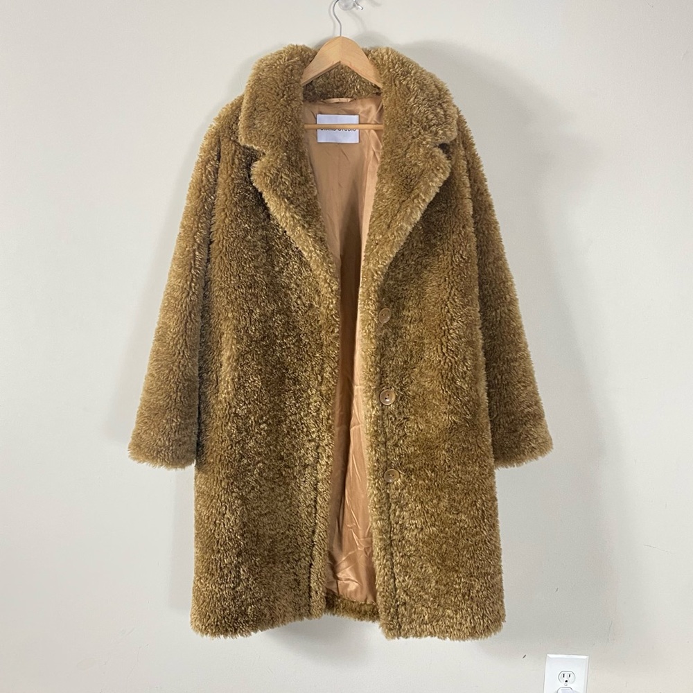 STAND STUDIO Anika Coat Faux Shearling in Camel - 36/S - Picture 7 of 16